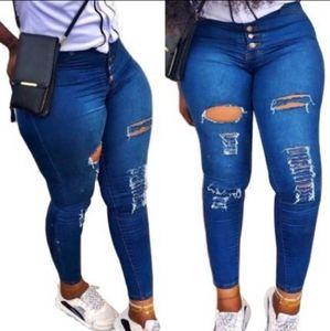 Sexy high waist ripped jeans